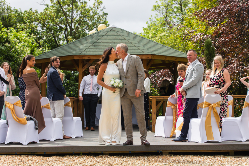 Photo of a wedding ceremony outside at Mercure York Fairfield Manor